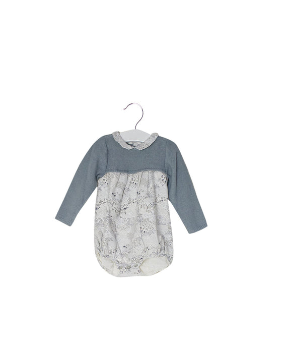 A Grey Long Sleeve Bodysuits from Mebi in size 18-24M for girl. (Front View)