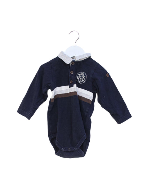 A Navy Long Sleeve Bodysuits from Jacadi in size 6-12M for boy. (Front View)