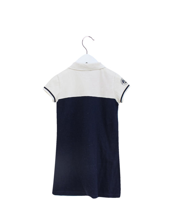 A Navy Short Sleeve Dresses from Lacoste in size 6T for girl. (Back View)