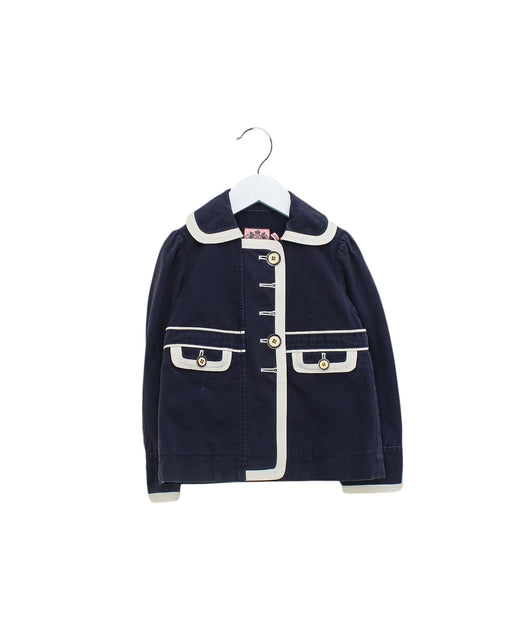 A Navy Lightweight Jackets from Juicy Couture in size 4T for girl. (Front View)