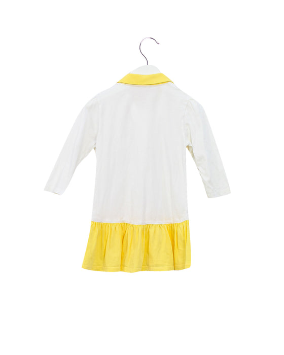 White Organic Baby Long Sleeve Dress 2T at Retykle