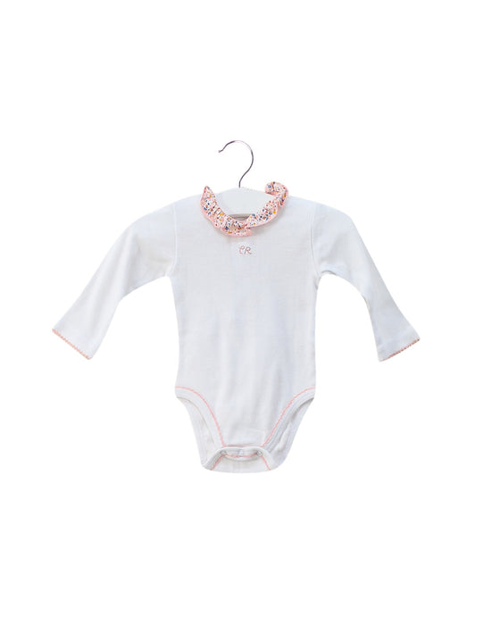 A White Long Sleeve Bodysuits from Cadet Rousselle in size 0-3M for girl. (Front View)