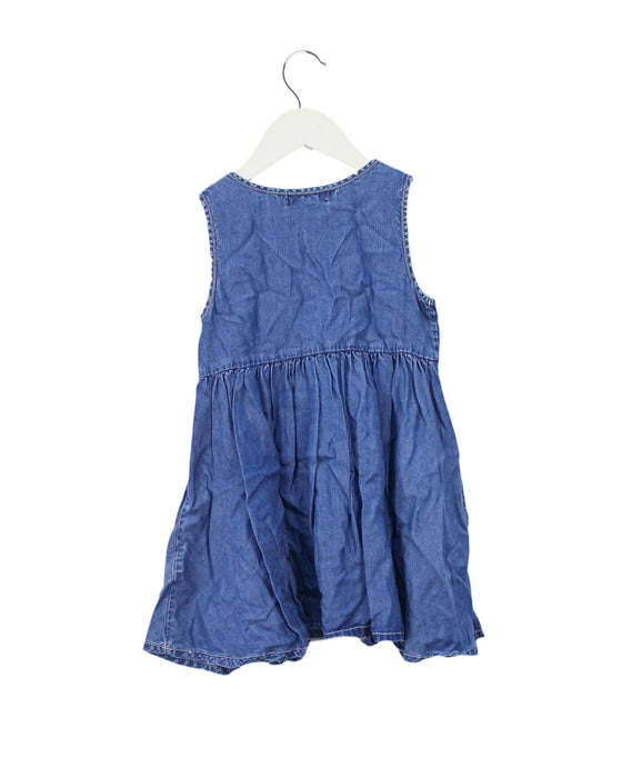 A Blue Sleeveless Dresses from Why and 1/2 in size 5T for girl. (Back View)