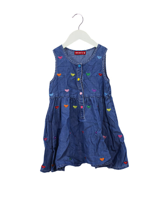 A Blue Sleeveless Dresses from Why and 1/2 in size 5T for girl. (Front View)