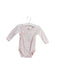 A Pink Long Sleeve Bodysuits from Petit Bateau in size 3-6M for girl. (Front View)