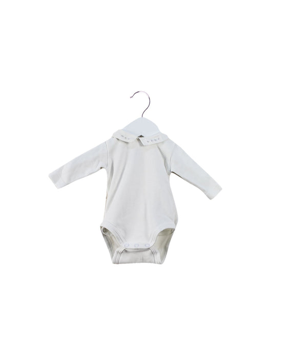 A White Long Sleeve Bodysuits from Jacadi in size 0-3M for neutral. (Front View)