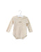 A Beige Long Sleeve Bodysuits from Natures Purest in size 3-6M for neutral. (Front View)