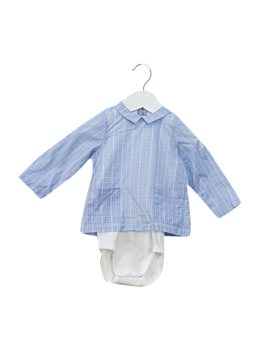 A Blue Long Sleeve Bodysuits from Cyrillus in size 3-6M for boy. (Front View)