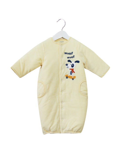 A Yellow Long Sleeve Bodysuits from Mides in size 3-6M for girl. (Front View)