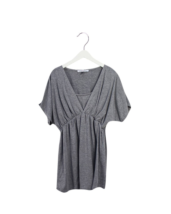A Grey Short Sleeve Tops from Envie de Fraise in size S for maternity. (Front View)