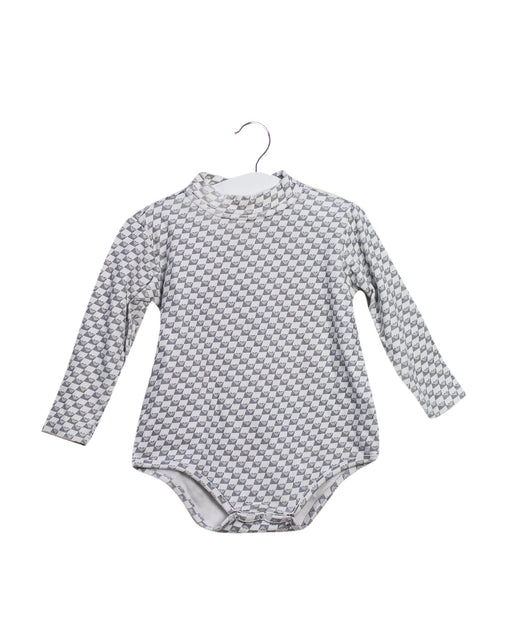 A Grey Long Sleeve Bodysuits from Armani in size 6-12M for girl. (Front View)