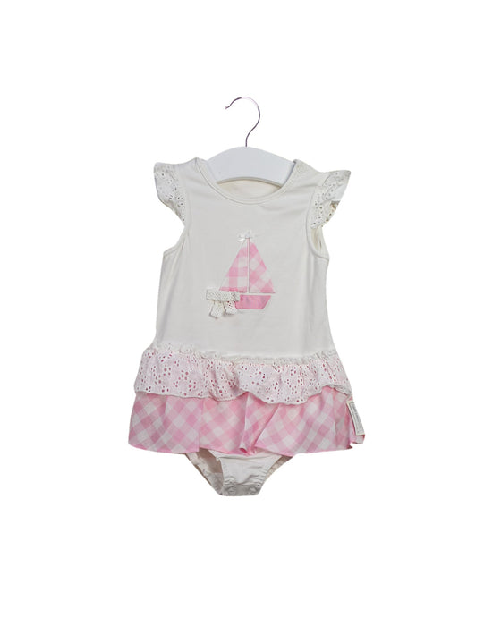 A Pink Sleeveless Bodysuits from Nicholas & Bears in size 6-12M for girl. (Front View)