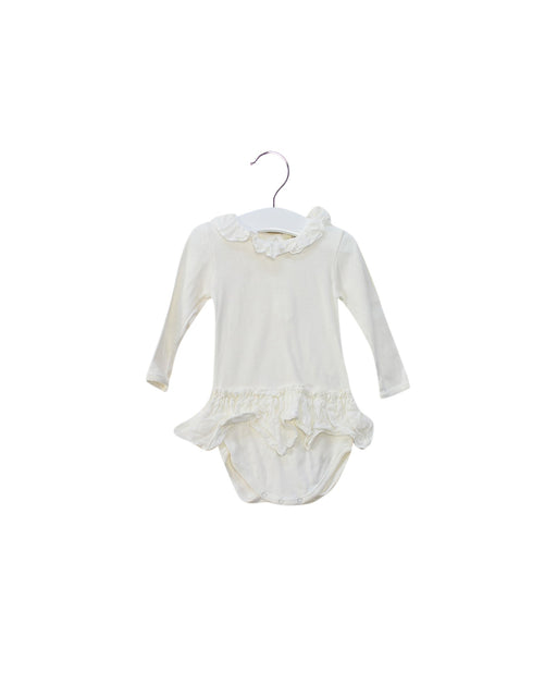 A White Long Sleeve Bodysuits from Benebene in size 6-12M for girl. (Front View)