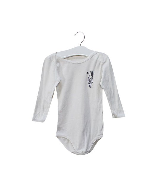 A White Long Sleeve Bodysuits from Petit Bateau x Jean Jullien in size 6-12M for girl. (Front View)