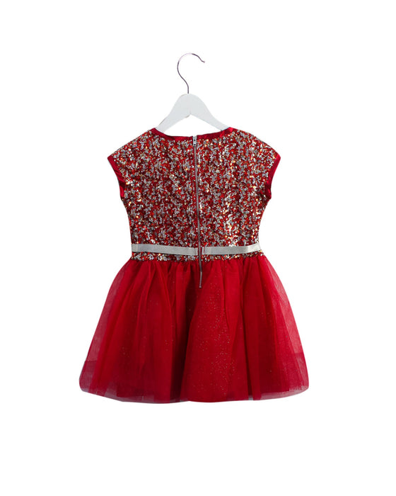 A Red Sleeveless Dresses from American Girl in size 6T for girl. (Back View)