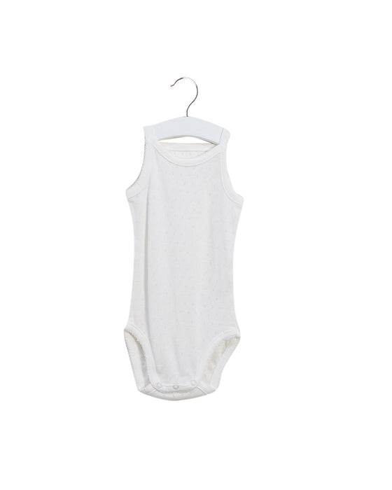 A White Sleeveless Bodysuits from Bout'Chou in size 6-12M for girl. (Front View)