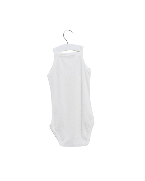 A White Sleeveless Bodysuits from Bout'Chou in size 6-12M for girl. (Back View)