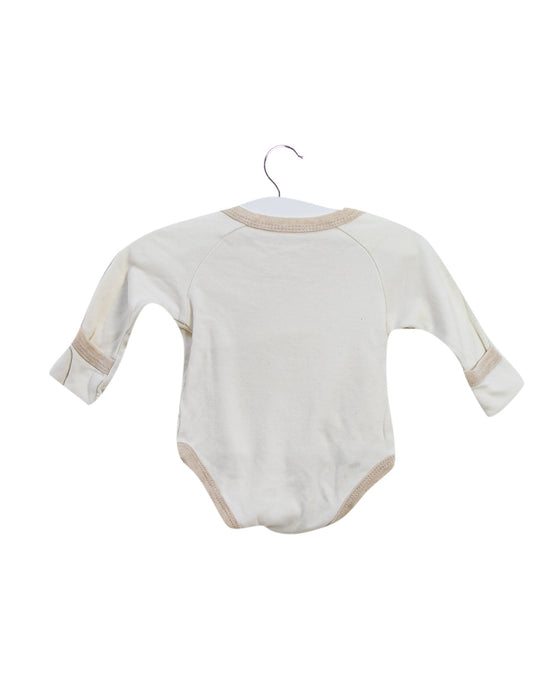 A Ivory Long Sleeve Bodysuits from Natures Purest in size 0-3M for girl. (Back View)