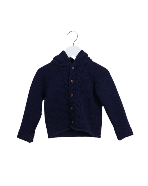 A Navy Lightweight Jackets from Laranjinha in size 6-12M for girl. (Front View)