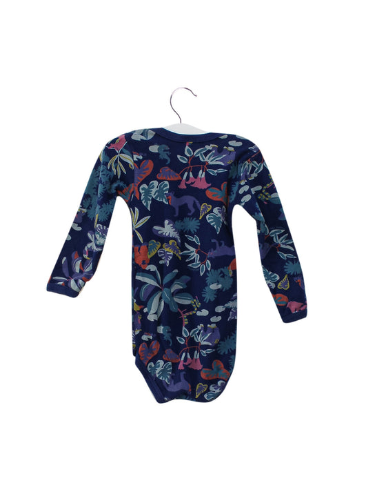 A Navy Long Sleeve Bodysuits from Petit Bateau in size 18-24M for girl. (Back View)