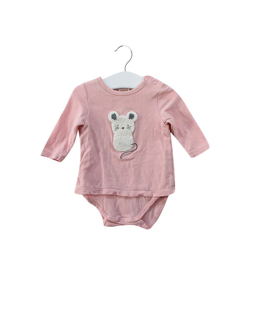 A Pink Long Sleeve Bodysuits from Seed in size Newborn for girl. (Front View)