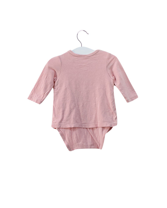 A Pink Long Sleeve Bodysuits from Seed in size Newborn for girl. (Back View)