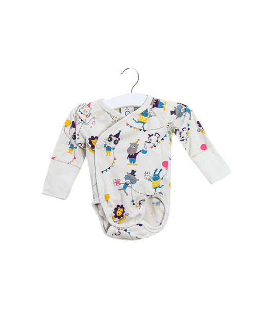 A Ivory Long Sleeve Bodysuits from Polarn O. Pyret in size 0-3M for neutral. (Front View)