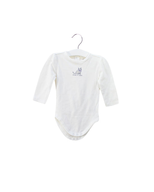 A White Long Sleeve Bodysuits from Janie & Jack in size 6-12M for girl. (Front View)