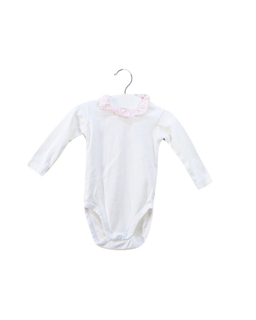 A White Long Sleeve Bodysuits from Jacadi in size 3-6M for girl. (Front View)