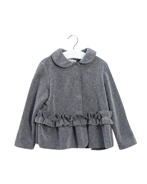 A Grey Lightweight Jackets from Il Gufo in size 5T for girl. (Front View)