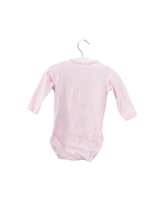 A Pink Long Sleeve Bodysuits from Seed in size 0-3M for girl. (Back View)