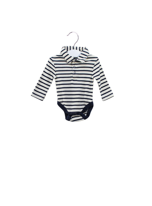 A Ivory Long Sleeve Bodysuits from Jojo Maman Bébé in size 0-3M for girl. (Front View)