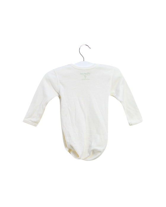 A Ivory Long Sleeve Bodysuits from Bonpoint in size 0-3M for girl. (Back View)