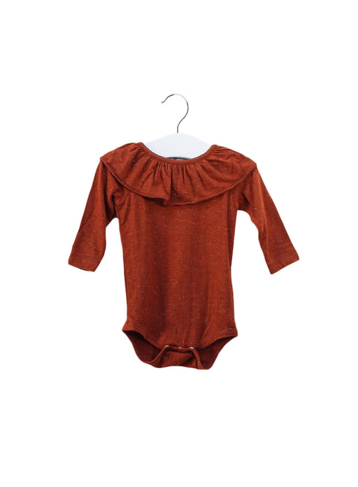 A Brown Long Sleeve Bodysuits from MarMar in size 0-3M for girl. (Front View)