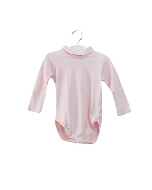 A Pink Long Sleeve Bodysuits from Dior in size 3-6M for girl. (Front View)