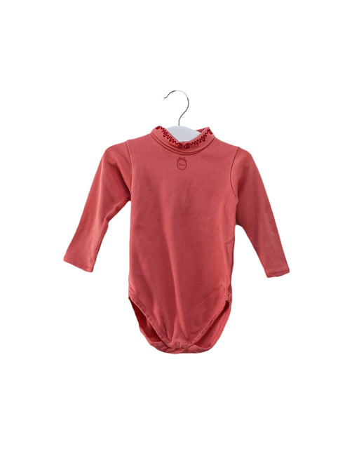 A Red Long Sleeve Bodysuits from Dior in size 3-6M for girl. (Front View)