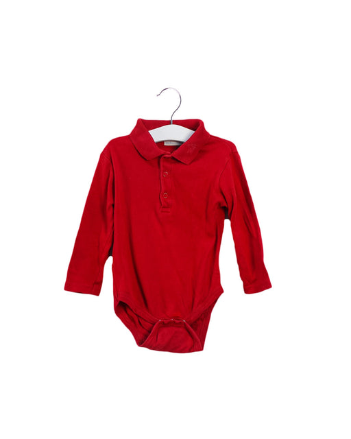 A Red Long Sleeve Bodysuits from Jojo Maman Bébé in size 12-18M for boy. (Front View)