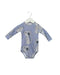 A Blue Long Sleeve Bodysuits from Dear Sophie in size 3-6M for boy. (Front View)