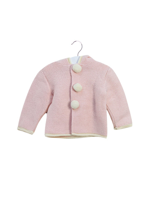 A Pink Buttoned Sweatshirts from Paz Rodriguez in size 3-6M for girl. (Front View)