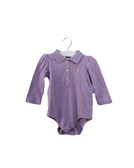 A Purple Long Sleeve Bodysuits from Ralph Lauren in size 3-6M for girl. (Front View)