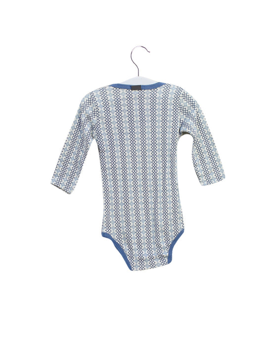 A Blue Long Sleeve Bodysuits from Petunia Pickle Bottom in size 3-6M for boy. (Back View)
