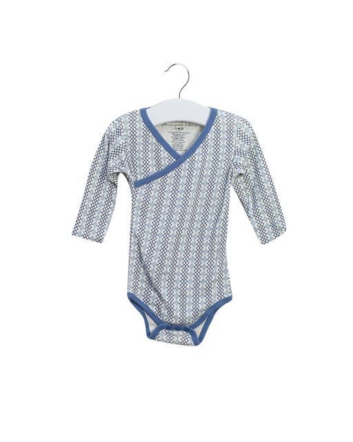 A Blue Long Sleeve Bodysuits from Petunia Pickle Bottom in size 3-6M for boy. (Front View)