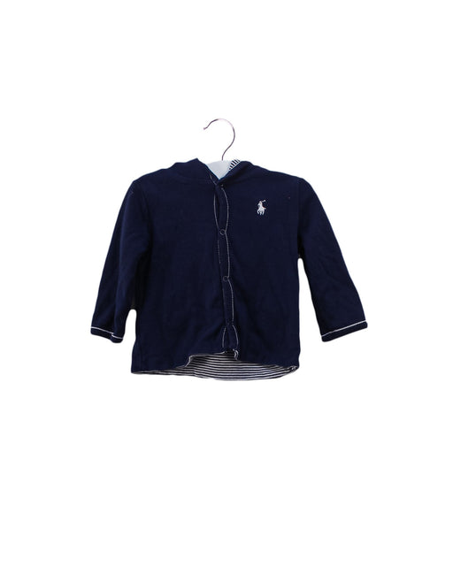 A Navy Buttoned Sweatshirts from Ralph Lauren in size 6-12M for boy. (Front View)