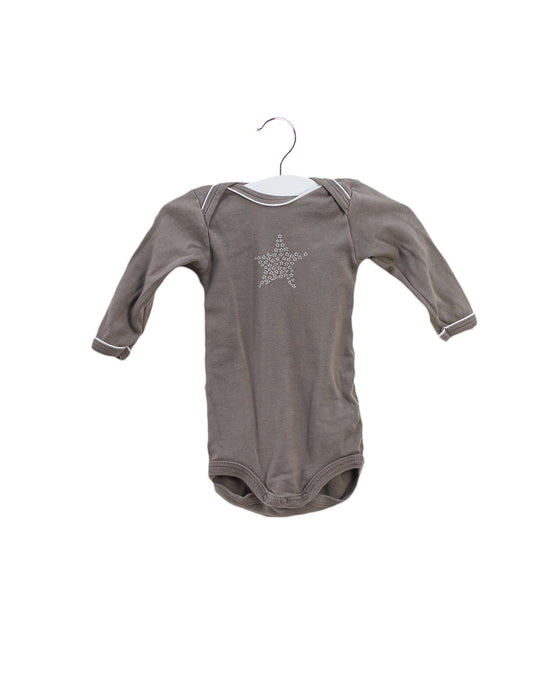 A Grey Long Sleeve Bodysuits from Petit Bateau in size 0-3M for neutral. (Front View)