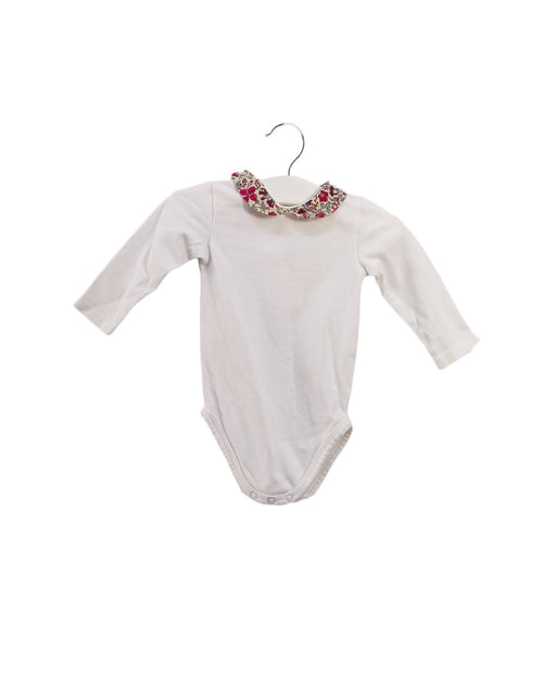 A White Long Sleeve Bodysuits from Cyrillus in size 0-3M for girl. (Front View)