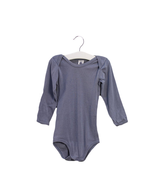 A Blue Long Sleeve Bodysuits from Petit Bateau in size 18-24M for girl. (Front View)