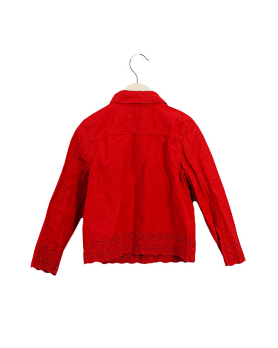 A Red Lightweight Jackets from Mayoral in size 5T for girl. (Back View)