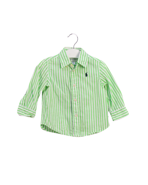A Green Long Sleeve Shirts from Ralph Lauren in size 6-12M for boy. (Front View)