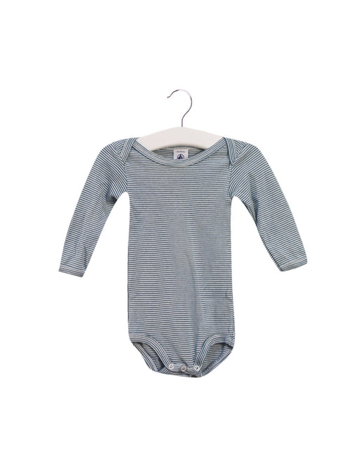 A Green Long Sleeve Bodysuits from Petit Bateau in size 3-6M for neutral. (Front View)