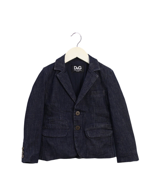 A Navy Lightweight Jackets from Dolce & Gabbana in size 4T for boy. (Front View)